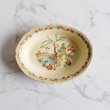 1920s coronet ware chinoiserie serving bowl