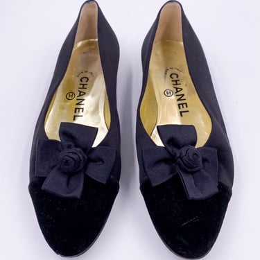 Chanel Black Bow Flats 