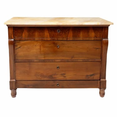 Antique Italian Empire Walnut Chest Of Drawers Commode 19th Century 