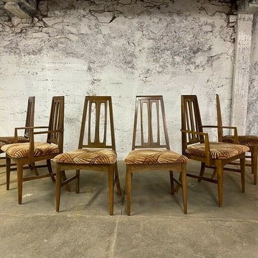 Mid Century Modern A-Frame Walnut Dining Chairs by Young BRASALIA DANISH TEAK