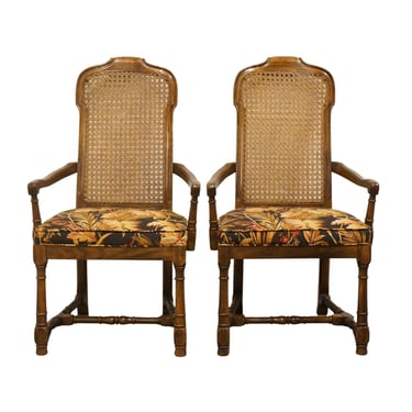 Set of 2 DREXEL HERITAGE Italian Provincial Cane Back Dining Arm Chairs 132-830 