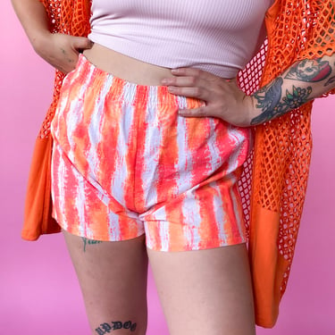 1980s Orange and Pink Neon Shorts, sz. 1X