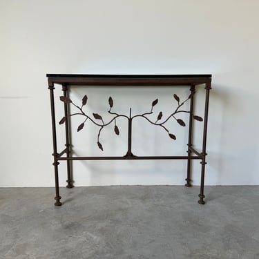Giacometti - Style Brutalist Wrought Iron Tree of Life Console Table 
