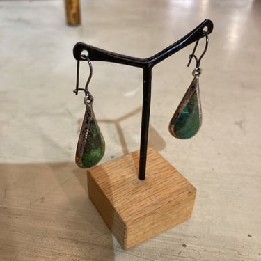 Vintage Mexican sterling & turquoise earrings, 2in long