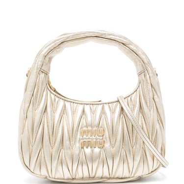 Miu Miu Women Wander Matelassé Leather Hobo Bag