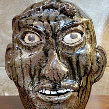 Folk Art Face Jug by Chester Hewell 