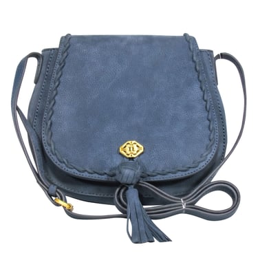 Nanette Lepore - Denim Blue Pebbled Leather "Santa Ana" Crossbody Bag
