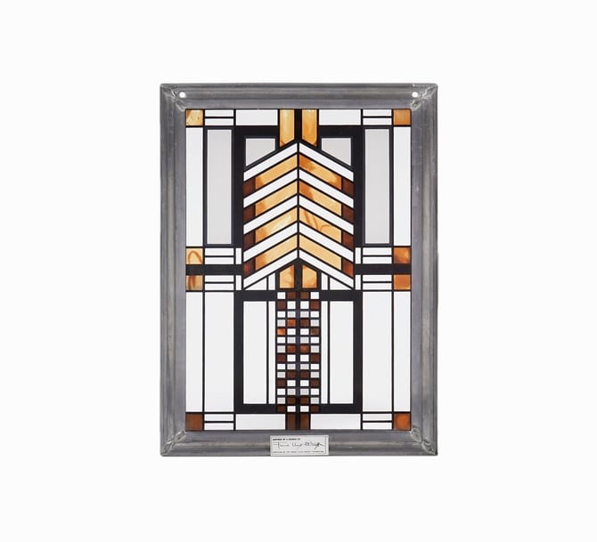 Frank Lloyd Wright Reproduction Stained Glass Window 