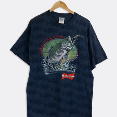 Vintage Budweiser Bass Fishing T Shirt Sz L