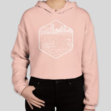 Richmond, Virginia Skyline // Women's Cropped Hoodie 