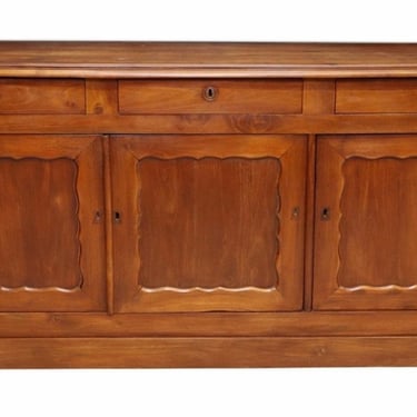 Antique Country French Provincial Fruitwood Farmhouse Sideboard Buffet, 19th Century 