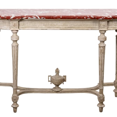Louis XVI Painted Console with Marble Top