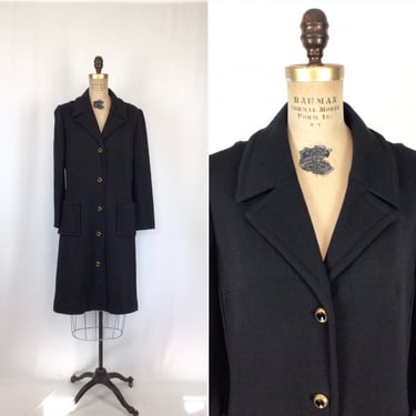 Vintage 60s coat | Vintage black knit coat | 1960s Butte Knit coat 