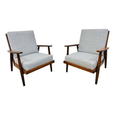 Mid-Century Modern Walnut Lounge Chairs - Set of 2 