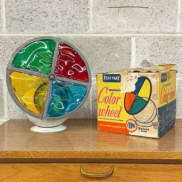 Vintage Penetray Motorized Color Wheel Retro 1960s Deluxe Model + Mid Century Modern + Rotating + Aluminum Christmas Tree Color + MCM 