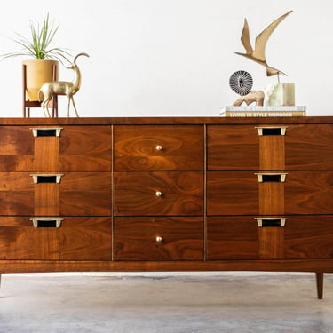 United Furniture Mid-Century Modern Triple Dresser 