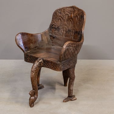 Carved Wooden Peacock Chair
