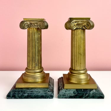 Pair of Italian Column Candle Holders 