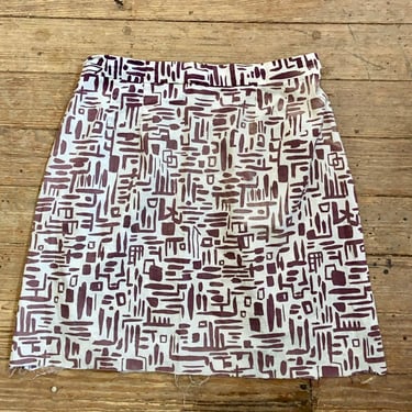 Vintage 60s Geometric Cotton Mini Skirt 28 Waist by TimeBa