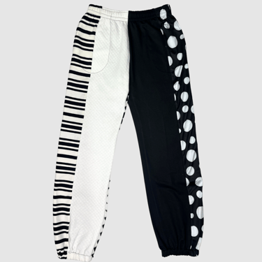 black + white 'color block' joggers