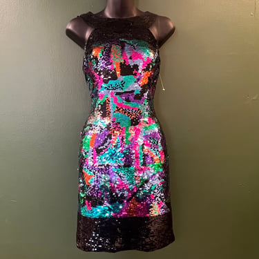 80s sequin prom dress sequined dress 1980s fashion cocktail dress medium new with tags 