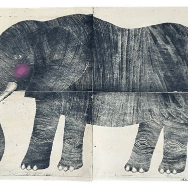 Mitsushige Nishiwaki | "Grey Elephant" Intaglio Etching