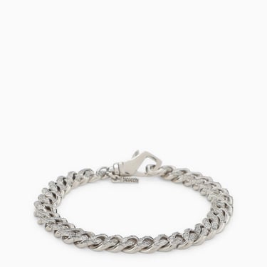 Emanuele Bicocchi Sterling Silver 925 Chain Bracelet With Small Crystals Men