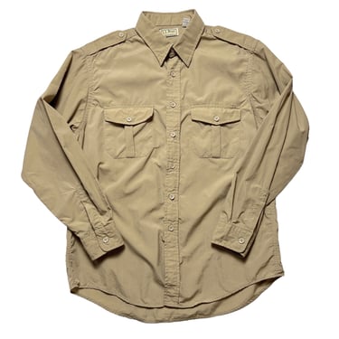 Vintage USA Made LL BEAN Safari Shirt ~ size L ~ Hunting / Fishing / Shooting / Sport 