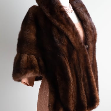 Exceptional 1950’s Chocolate Mink Wrap /OS