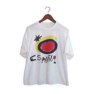 vintage Spain shirt / art print shirt / 1990s Spain Espana Barcelona Matisse Picasso style art boxy fit shirt XL 