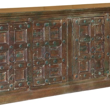 Fabulous Large Teak Sideboard with Antique Indian Doors by Terra Nova Furniture Los Angeles 