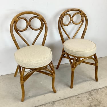 Pair Vintage Boho Modern Side Chairs 
