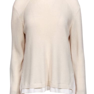 Gerard Darel - Ivory Wool &amp; Cashmere Blend Mock Neck Sweater Sz XL