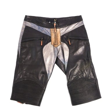 Roberto Cavalli Leather Bike Shorts