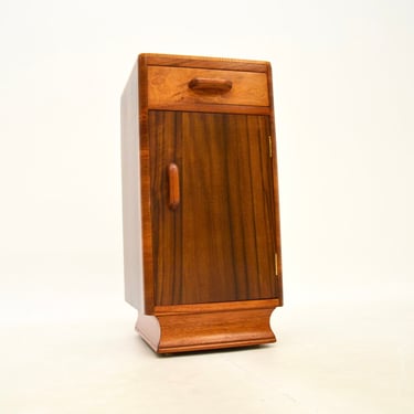 Art Deco Figured Walnut Bedside Cabinet