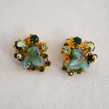 1940s/50s Austrian Rhinestone Clip Earrings 