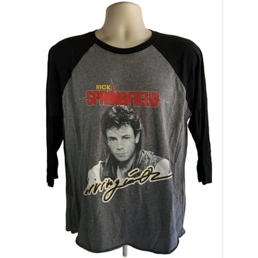Rick Springfield 1983 World Tour Living In Oz 3/4 Long Sleeve T-Shirt Size M 