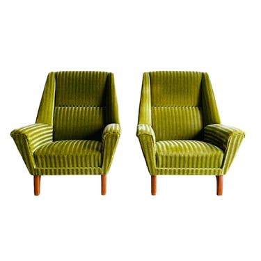 Pair Danish Modern Lounge Chairs 