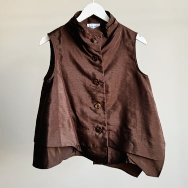 Chocolate Asymmetrical Sleeveless Top