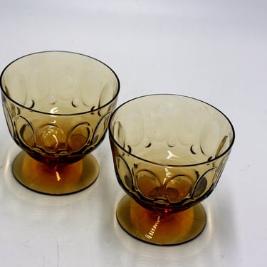 vintage Fostoria amber sherbet bowls set of two 