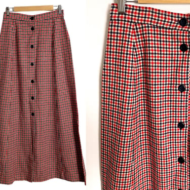 1960s vintage Pendleton plaid maxi skirt - size S-M 