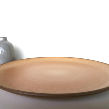 Heath Ceramics Large 12" Plate in Nutmeg and Pumpkin, Early Edith Heath Sausalito Serving Platter 