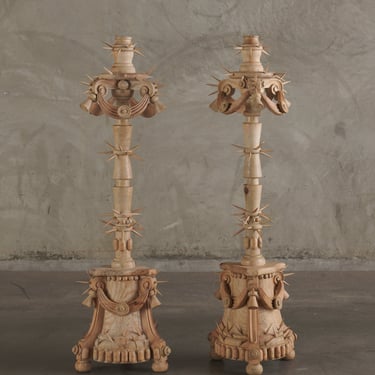 Pair of 'Patria' Handcrafted Candlesticks by Mike Diaz