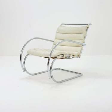 Mr Lounge Tubular chair by Ludwig Mies Van Der Rohe, Bauhaus 1980s 