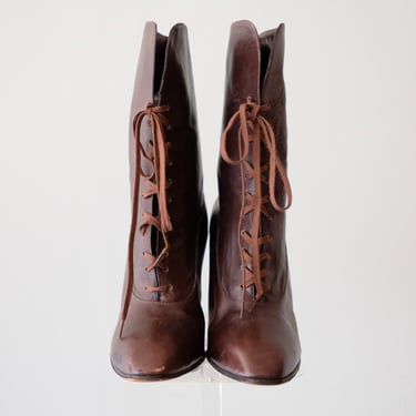 Rare 1970's Lace-up Prairie Style GUCCI Boots / Size 6