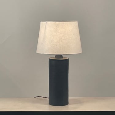 Pair of Matte Black 'Rouleau' Ceramic Table Lamp by Design Frères