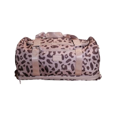 Calpak Travel Duffel Bag Shoe Compartment Cheetah Print Expandable Carry On 