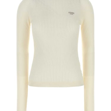 Fendi Women Ivory Wool Blend T-Shirt