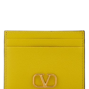 Valentino Garavani Women Yellow Leather Card Holder