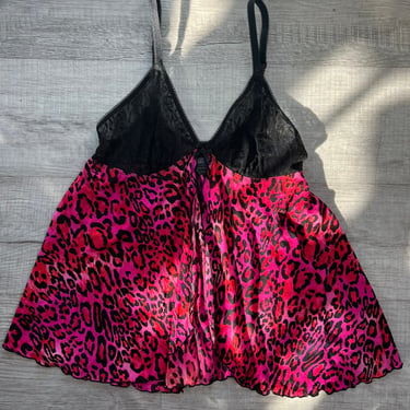 Cheetah lingerie top with middle slit LG